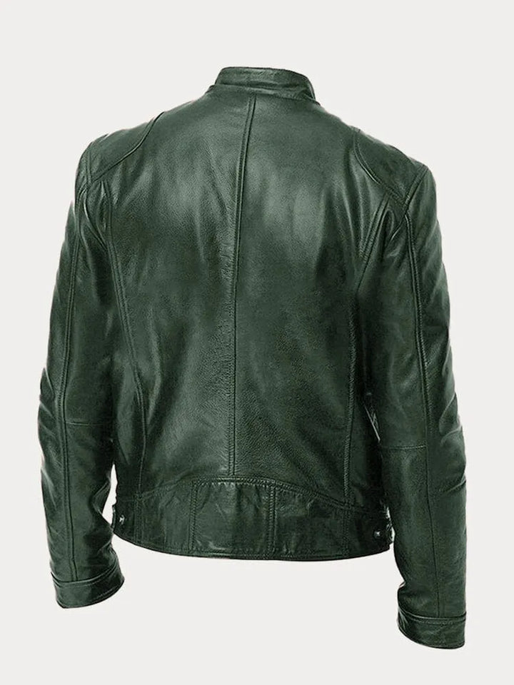 Biker Jacket | Classic Zip Front with Stand Collar