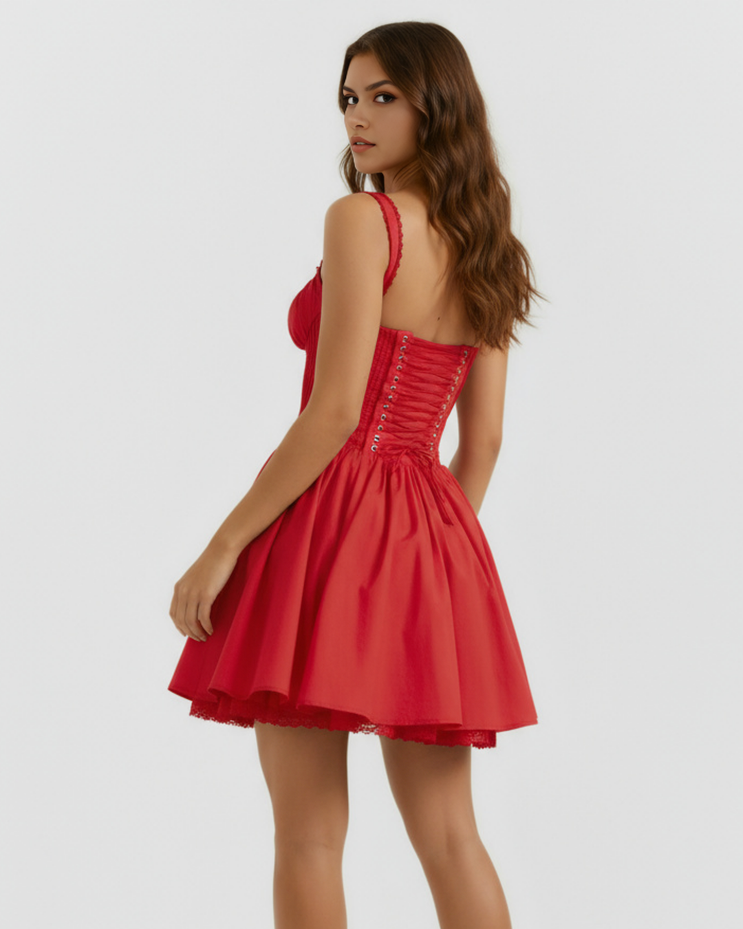Caitlin | Red Corset Mini Dress Women