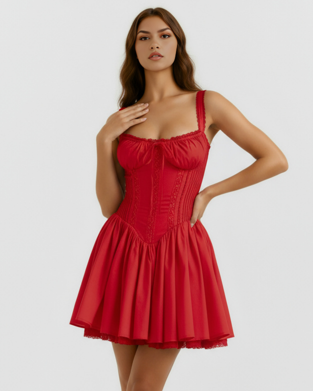 Caitlin | Red Corset Mini Dress Women