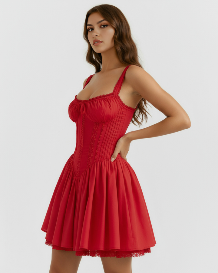 Caitlin | Red Corset Mini Dress Women