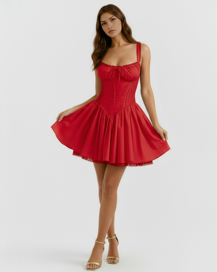 Caitlin | Red Corset Mini Dress Women