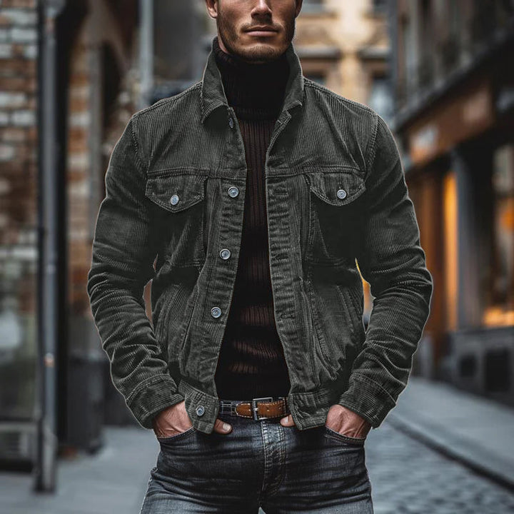 Corduroy Jacket | Button Front Casual Style