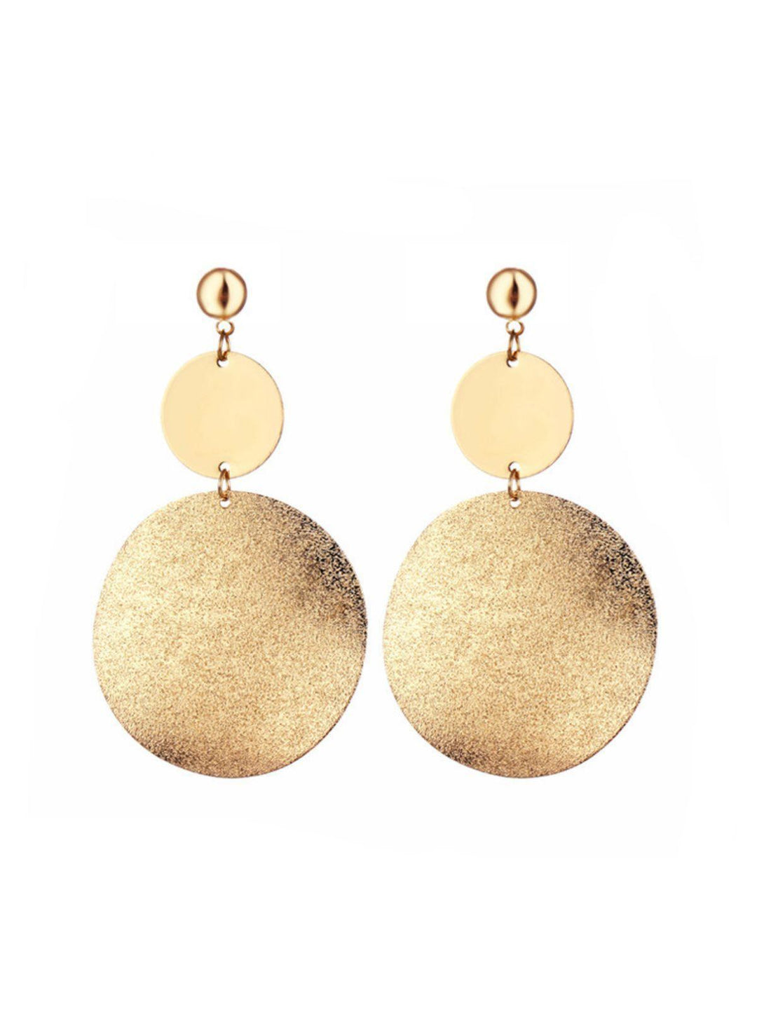 Ella | Gold Disc Drop Earrings for Women