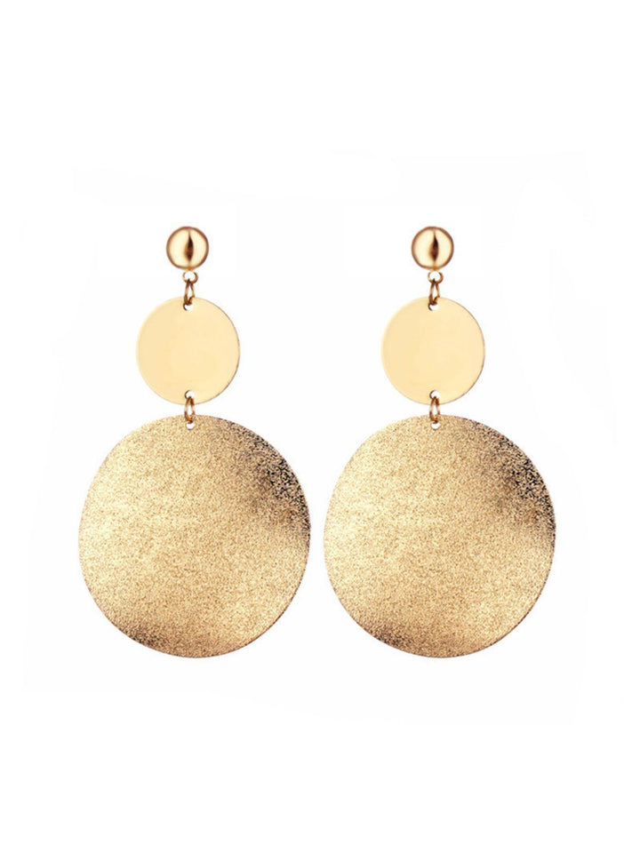 Ella | Gold Disc Drop Earrings for Women