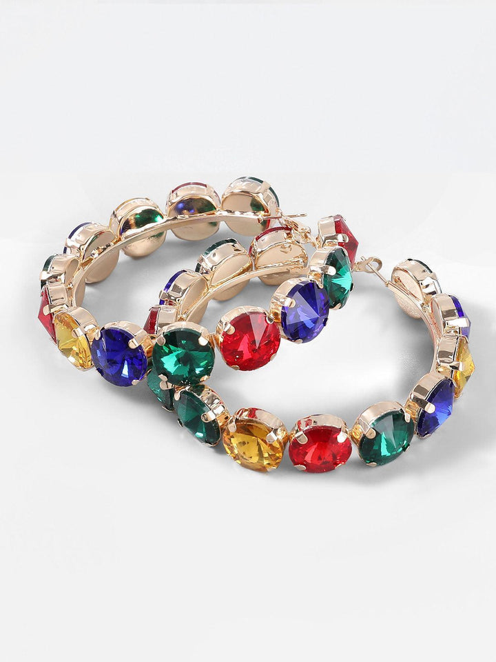 Ellen | Multicolor Crystal Hoop Earrings