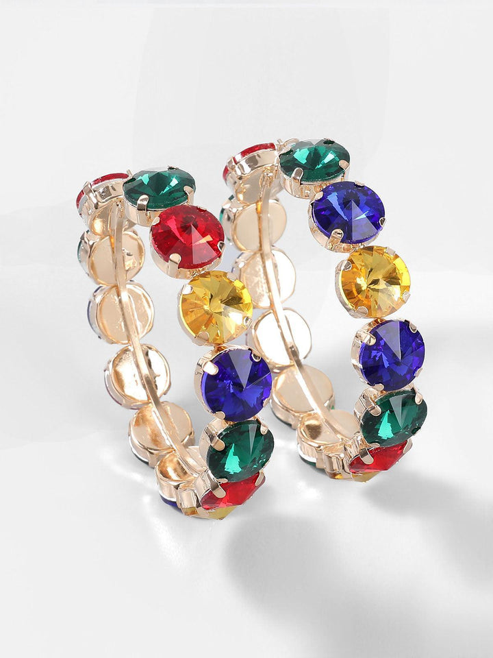 Ellen | Multicolor Crystal Hoop Earrings