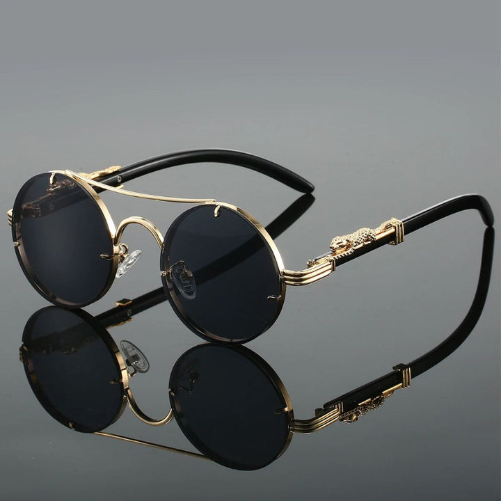 Emery | Round Wood Temple Frame Sunglasses