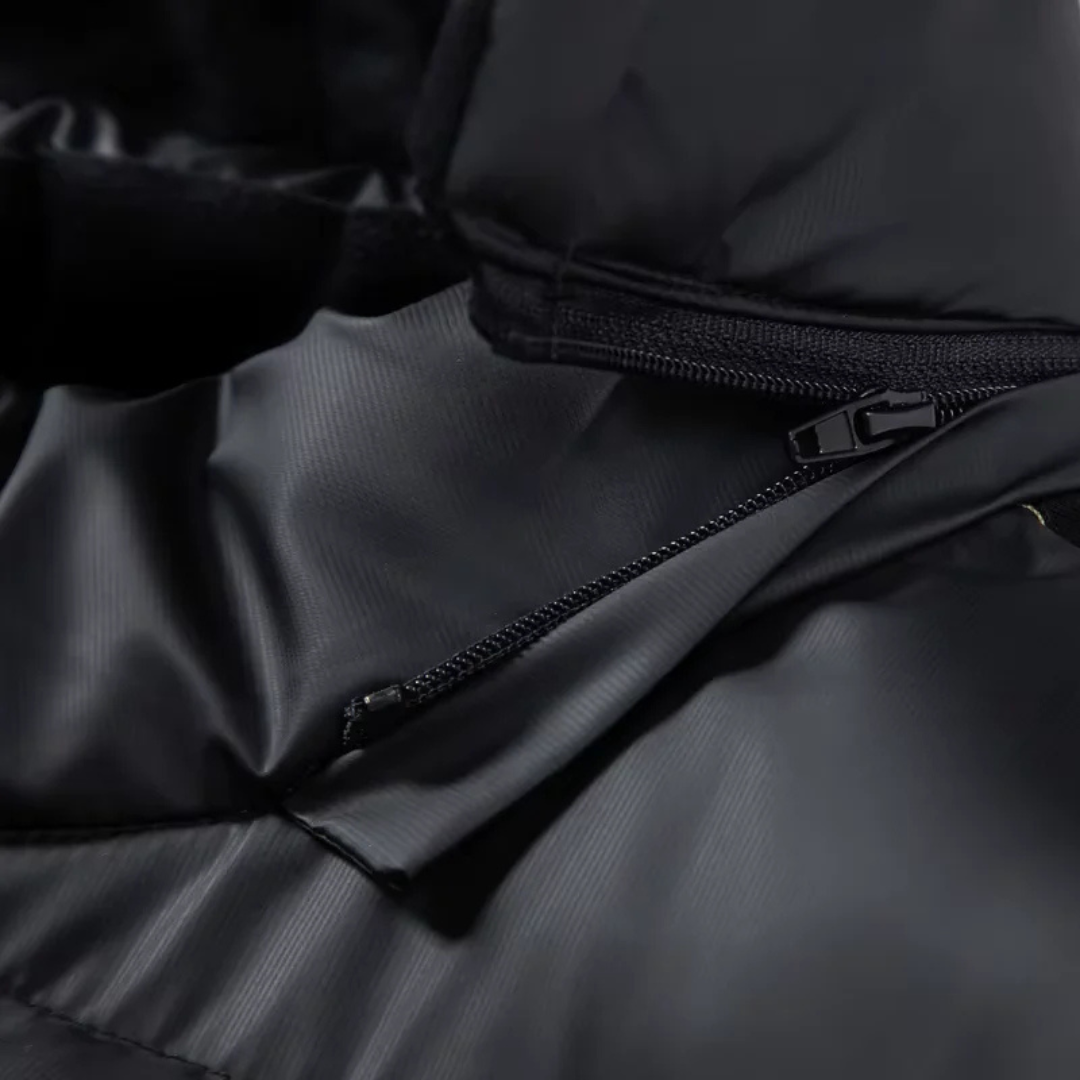 Men’s Hooded Puffer Jacket | Padded Zip Up Hybrid Winter Coat