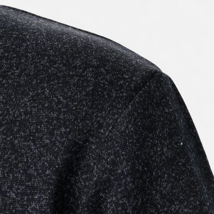 Men’s Knitted Jumper | Stand Collar Half Button Pullover With Elbow Patches
