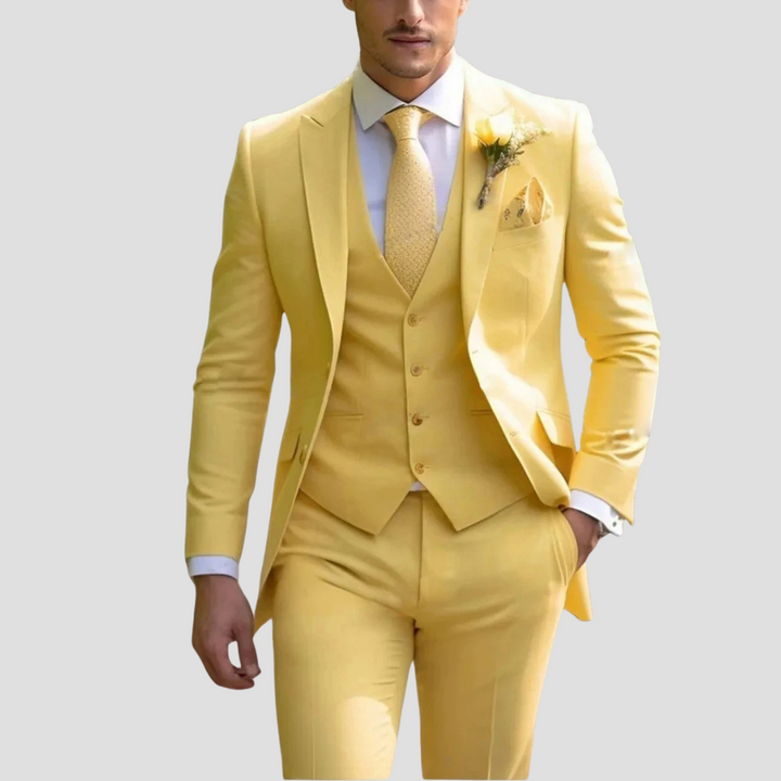 Men’s Suit Waistcoat And Trousers | Three Piece Slim Fit Formal Set With Blazer