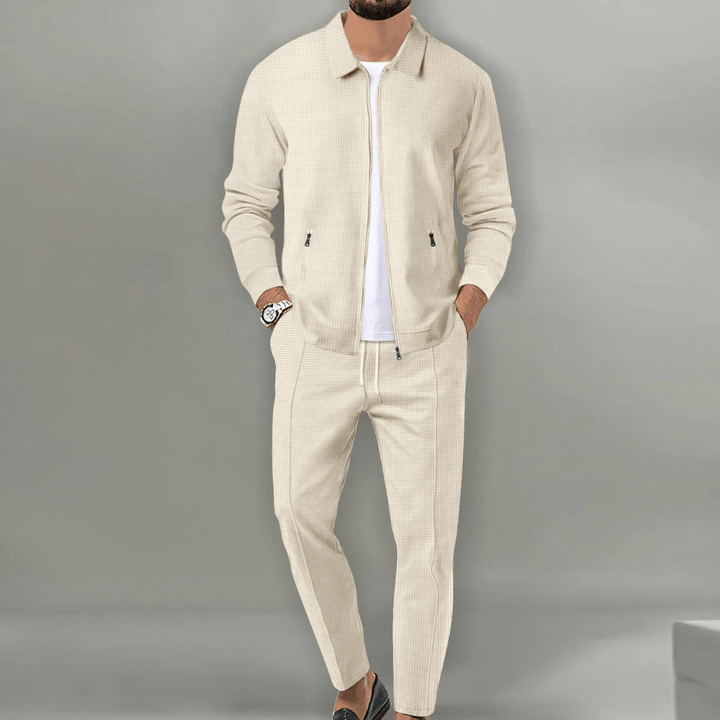 Men’s Tracksuit Two Piece Zip Jacket And Trousers Set | For Smart Casual And Travel