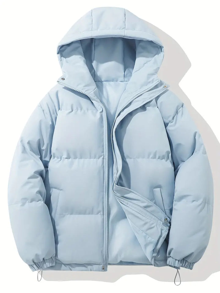 Padded Puffer Jacket | Hooded Zip Front for Cold Weather