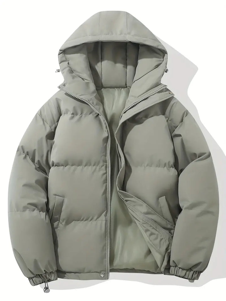 Padded Puffer Jacket | Hooded Zip Front for Cold Weather