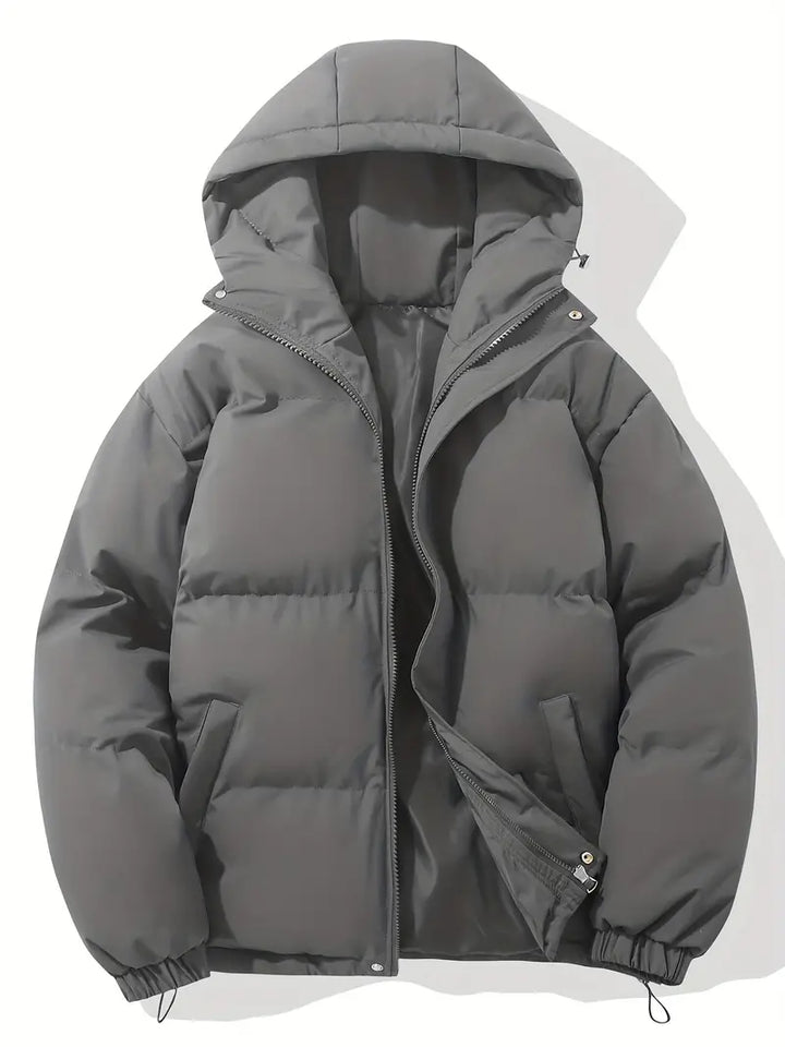 Padded Puffer Jacket | Hooded Zip Front for Cold Weather