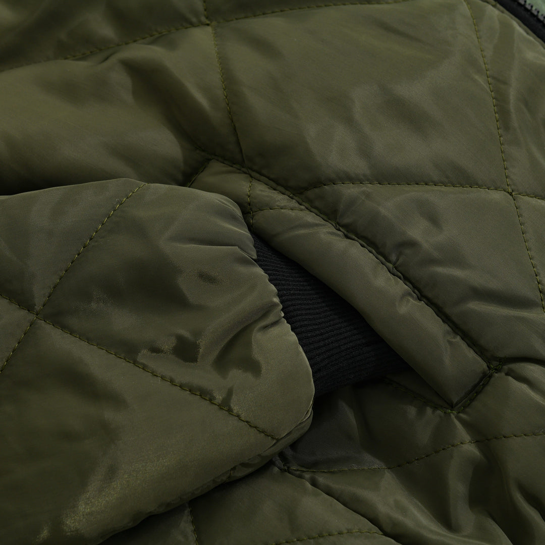 Quilted Bomber Jacket | Zip Front Classic Fit
