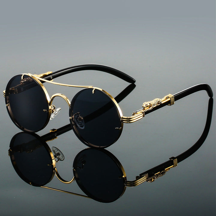 Riley | Round Luxury Wood Temple Sunglasses