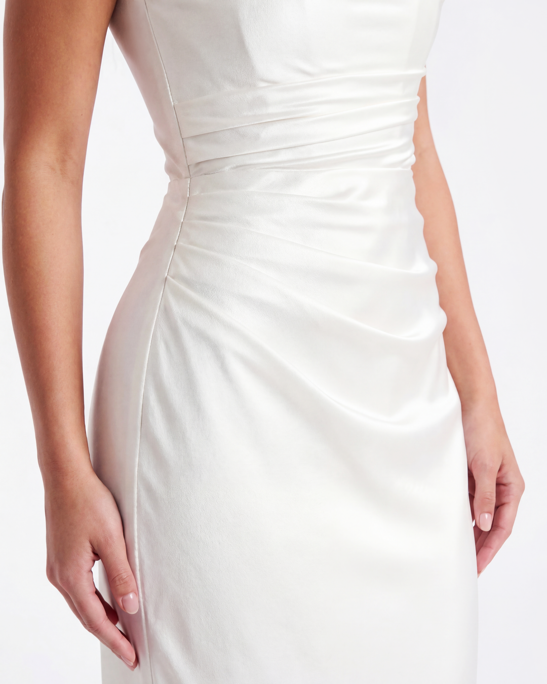 Vivian | White Satin Maxi Wedding Dress